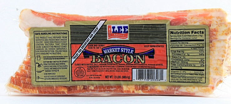 00734 - Lee Derind Market Style Smoked Bacon 20/1.5#